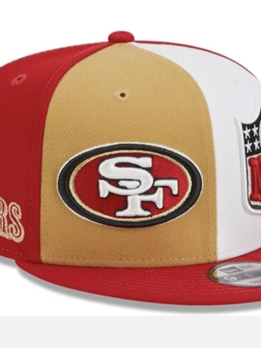 9FIFTY San Francisco 49ers Red Gold White Team Logo Snapback Hat